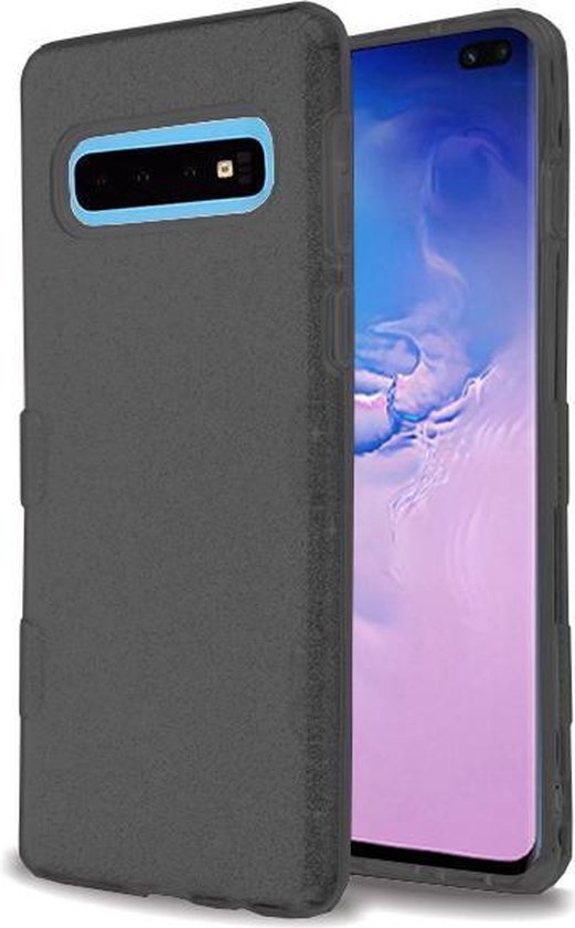 Samsung Galaxy S10+ Hoesje - Zwart - Glitter Back Cover