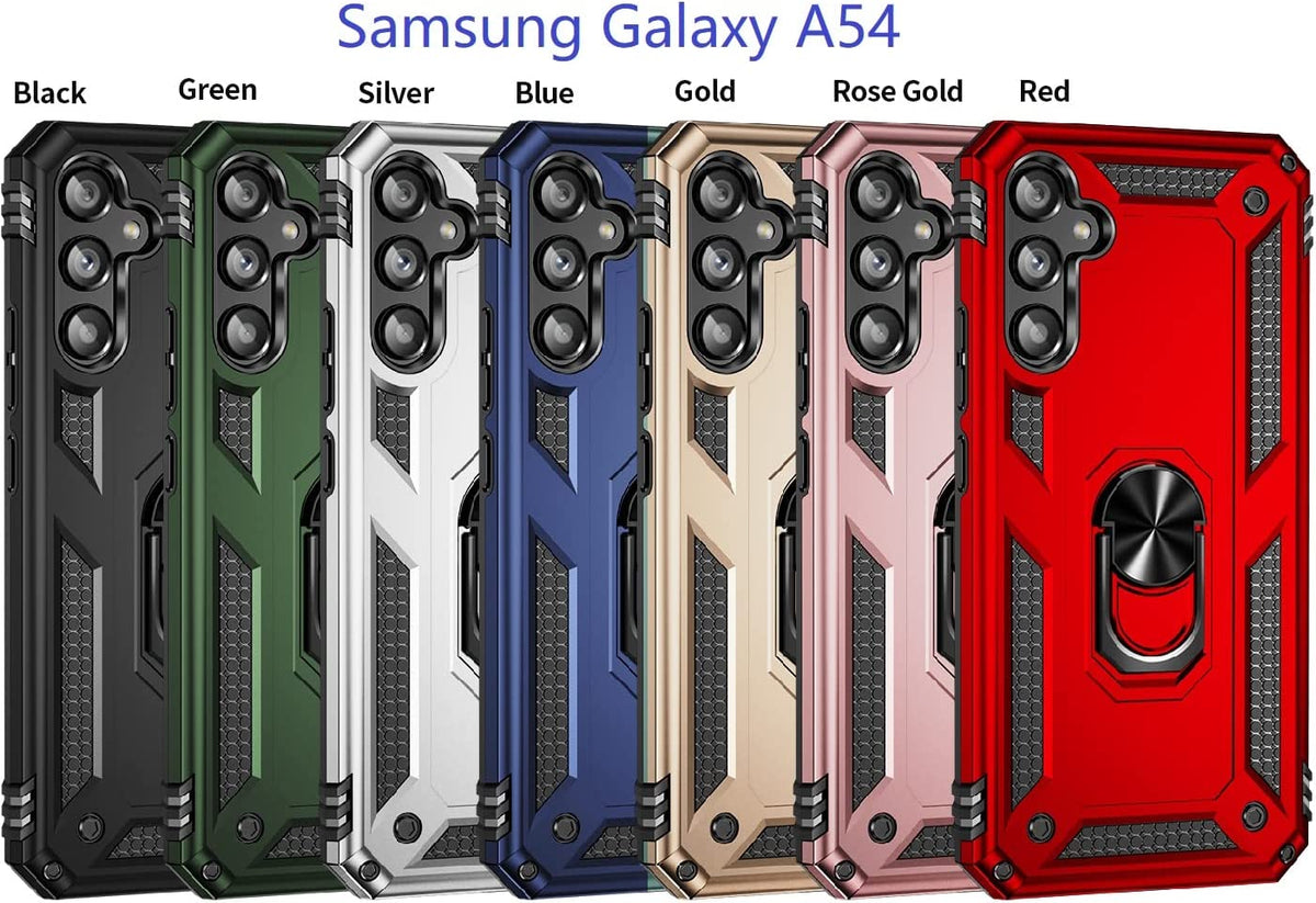 Samsung Galaxy A54 5G Hoesje - Blauw - Armor Kickstand Back Cover