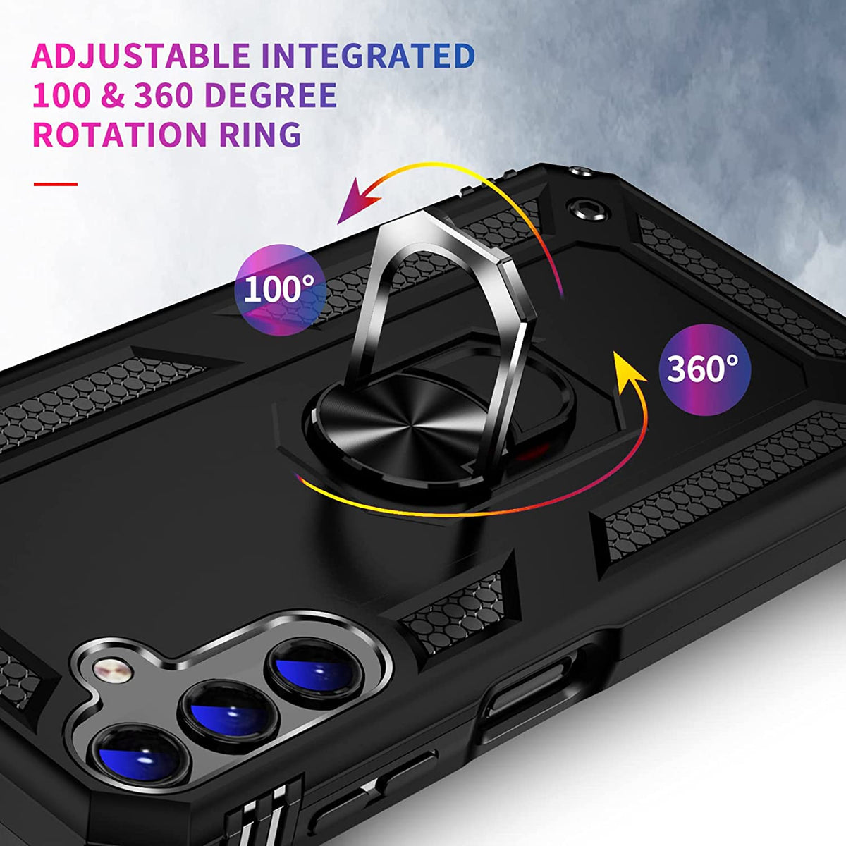 Samsung Galaxy A14 Hoesje - Zwart - Armor Kickstand Back Cover