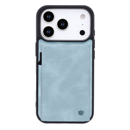 Apple iPhone 17 Pro Case - Aqua Blue - MagSafe Back Cover with Pull-Out Card Holder