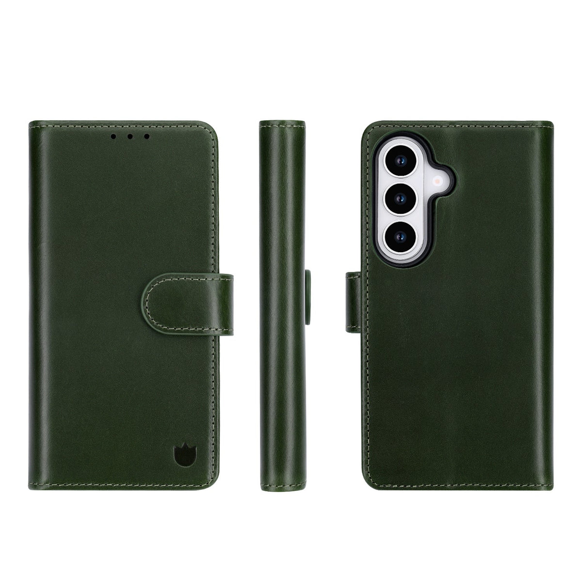 Samsung Galaxy S26 Hoesje - Forest Green - Echt Leren 2 in 1 MagSafe Bookcase