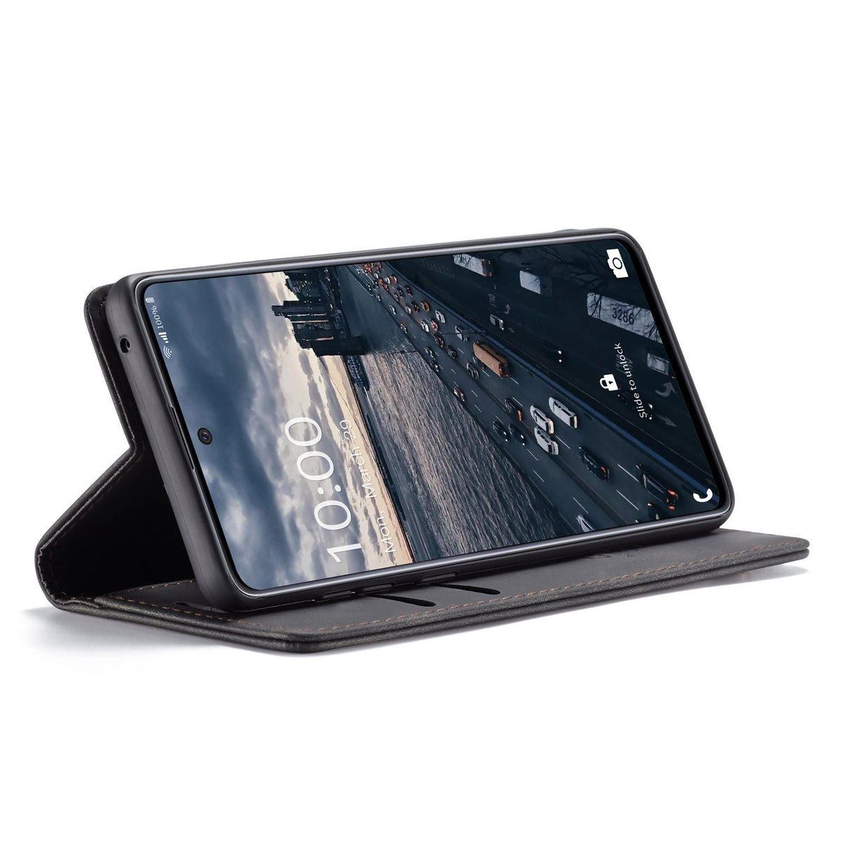 Samsung Galaxy A71 5G Hoesje - Charcoal Gray - Dunne Bookcase