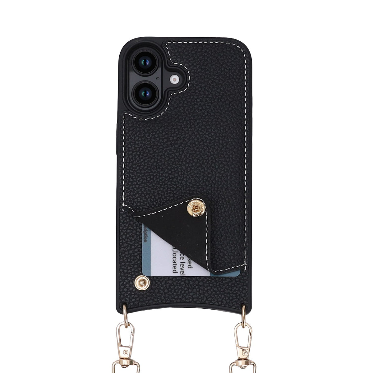 iPhone 16 Plus Hoesje - Zwart - Back Cover met Pols Bandje