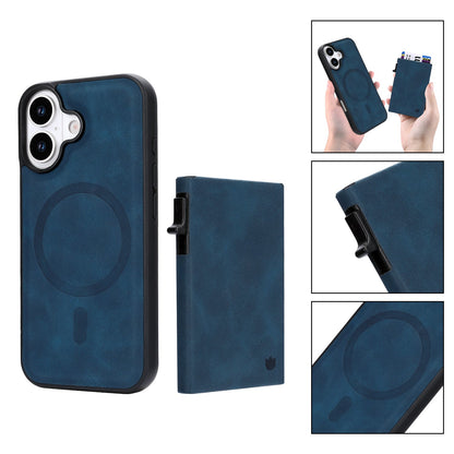 Apple iPhone 17 Case - Navy Blue - MagSafe Back Cover with Pull-Out Card Holder