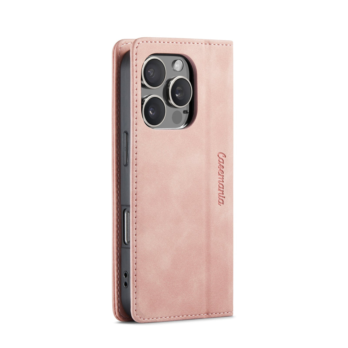 Apple iPhone 16 Pro Hülle - Pale Pink - Schlanke Klapphülle mit Kartenfach