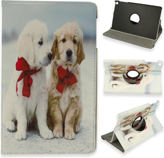 Samsung Galaxy Tab A7 Lite Tablethoes - Honden - Draaibare Bookcase