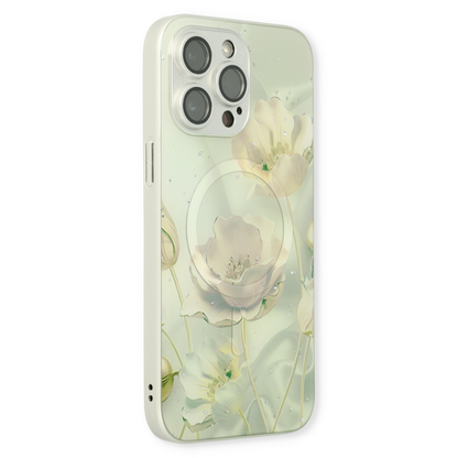 Apple iPhone 14 Pro Hoesje - Groen - Siliconen Marmer MagSafe Back Cover