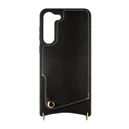 Samsung Galaxy S23 Plus Hoesje - Zwart - Back Cover met Pols Bandje en Telefoonkoord