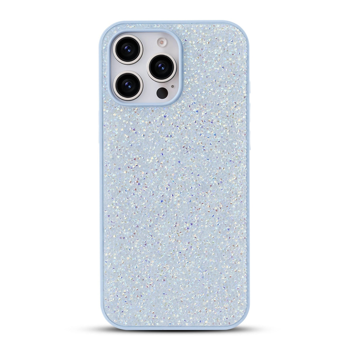 iPhone 16 Pro Hoesje - Blauw - Diamant Glitter Back Cover