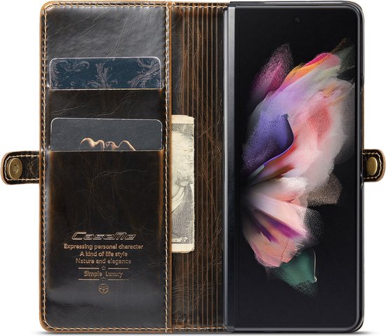 Samsung Galaxy Z Fold 3 5G Hoesje - Cognac Brown - Bookcase