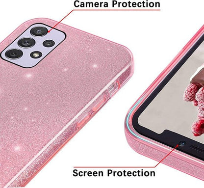 Samsung Galaxy A23 Hoesje - Roze - Glitter Back Cover