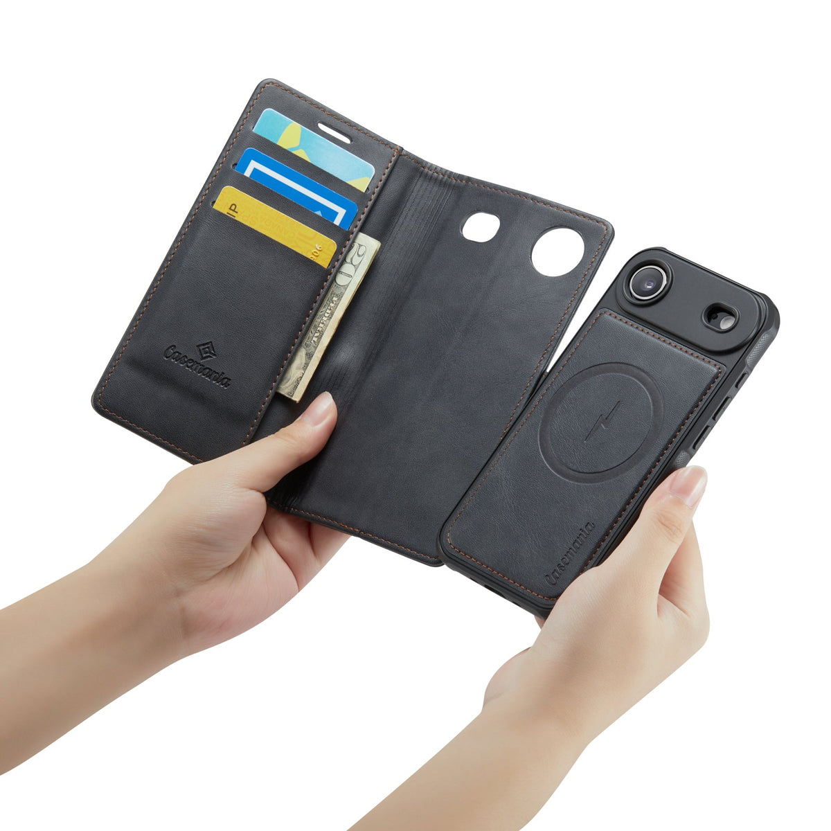 Apple iPhone Air Case - Charcoal Gray - Luxury 2-in-1 MagSafe Wallet Case