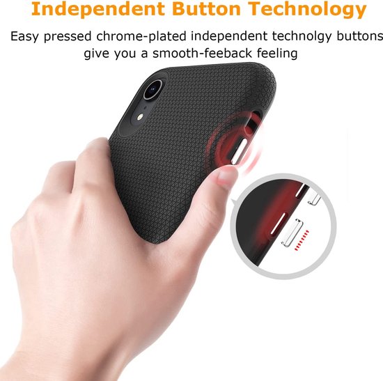 Apple iPhone XR Hoesje - Zwart - Anti Slip Back Cover