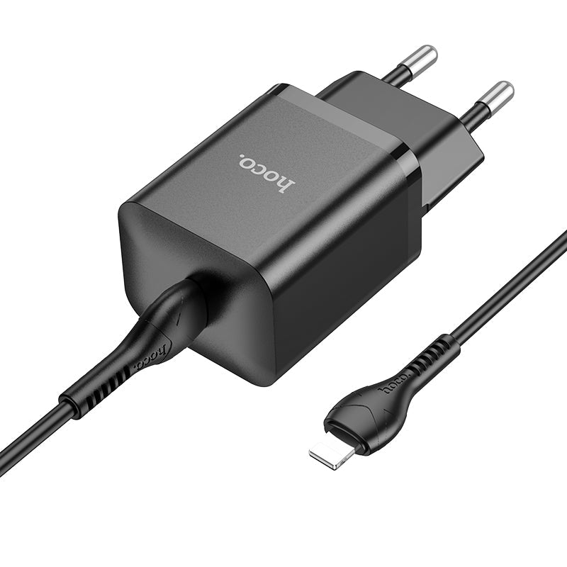Hoco N27 20W USB-C Schnellladegerät mit Lightning-Kabel 1m - Schwarz