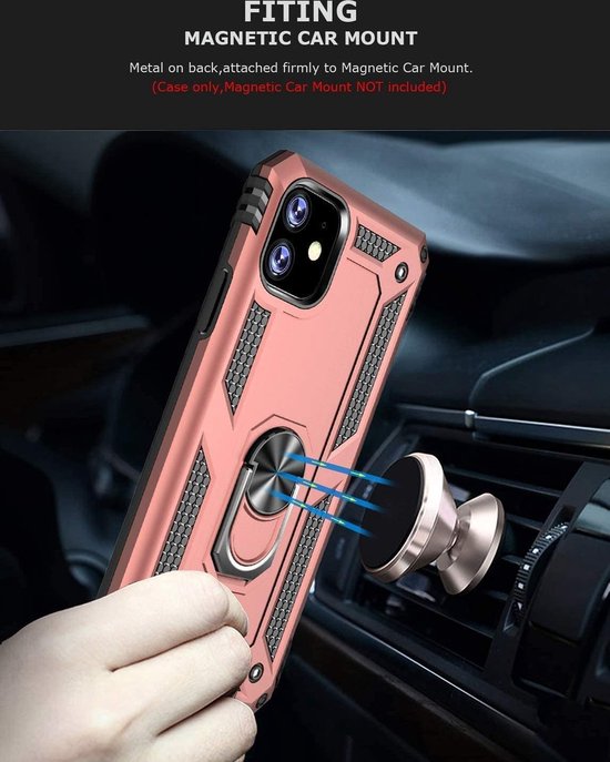 Apple iPhone 11 Hoesje - Rosegoud - Armor Kickstand Back Cover