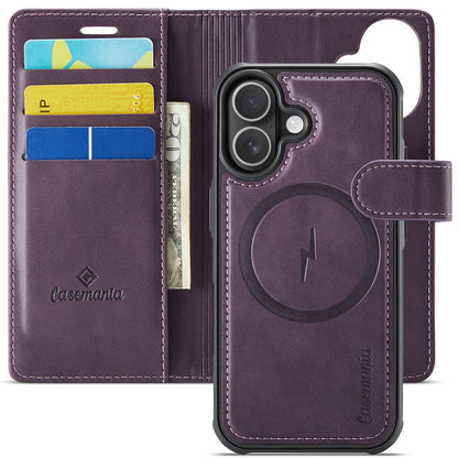 Apple iPhone 17 Case - Dark Purple - Luxury 2-in-1 MagSafe Wallet Case
