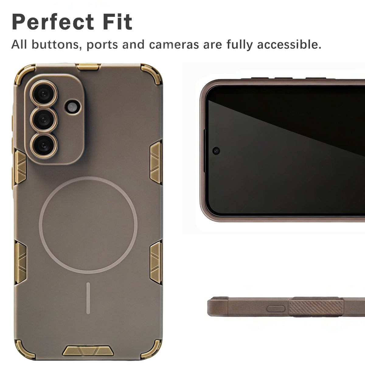 Samsung Galaxy A57 Hoesje - Matte Bruin - Frosted Matte Hardcase MagSafe Back Cover