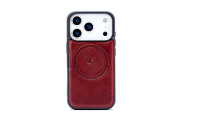 Apple iPhone 18 Pro Hoesje - Maroon Red - Echt Leren 2 in 1 MagSafe Bookcase