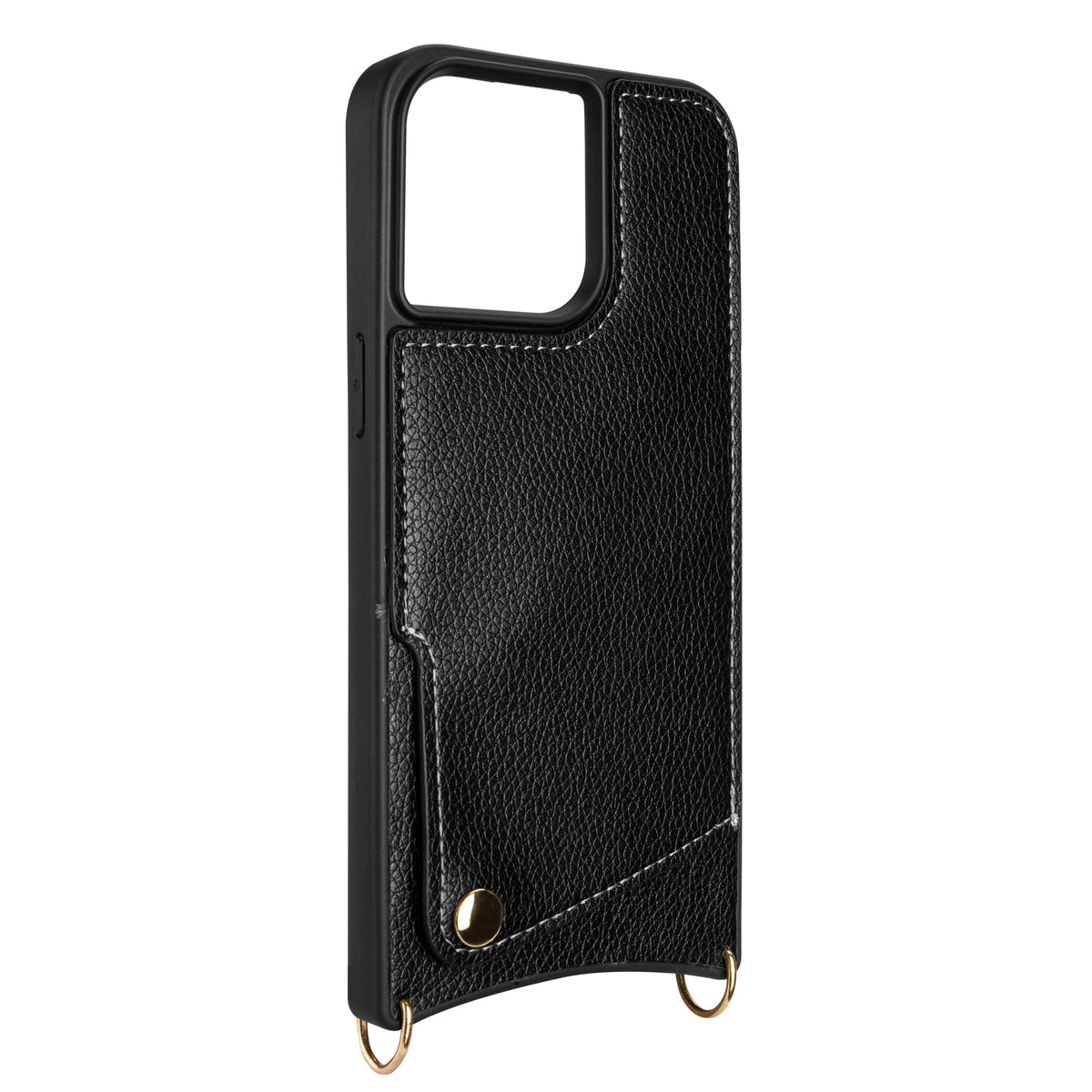 Apple iPhone 15 Pro Case - Black - Back Cover with Wrist Band and Phone Band