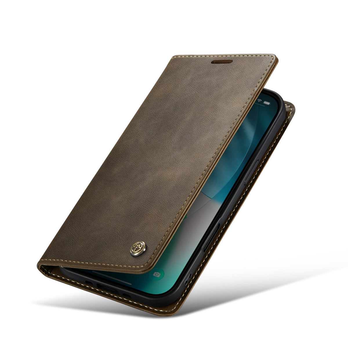 Apple iPhone Air Hoesje - Cedar Brown - Kunstleer Portemonnee Bookcase