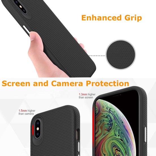 Apple iPhone Xs Max Hülle - Schwarz - Rutschfestes Backcover