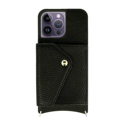 Apple iPhone 13 Pro Max Hülle - Schwarz - Verstellbare Luxus-Backcover mit Reißverschluss und dicker Handykette