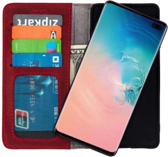 Samsung Galaxy S20 Ultra Hoesje - Rood - Echt Leren Bookcase