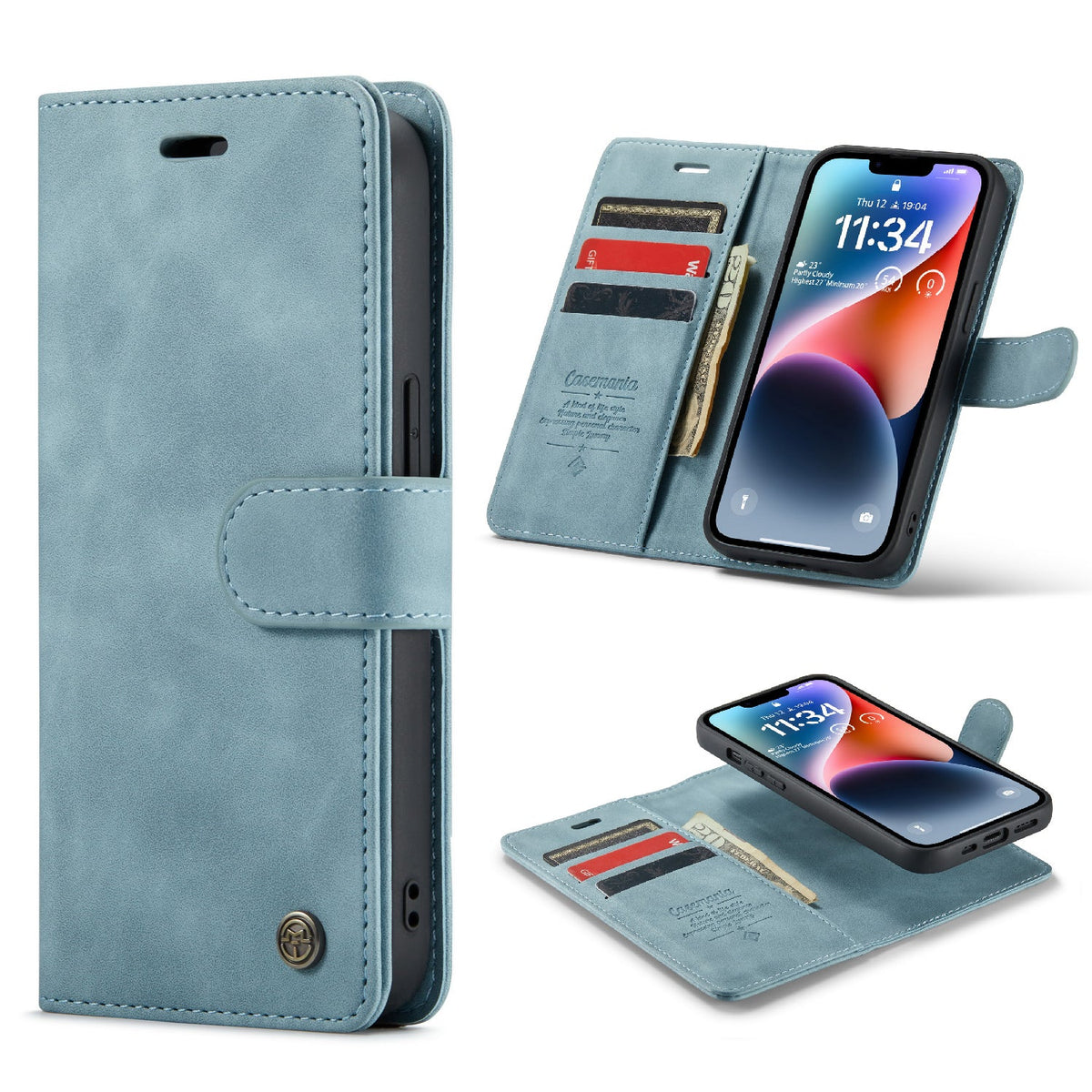 Apple iPhone 17e Hoesje - Aqua Blue - 2 in 1 Bookcase