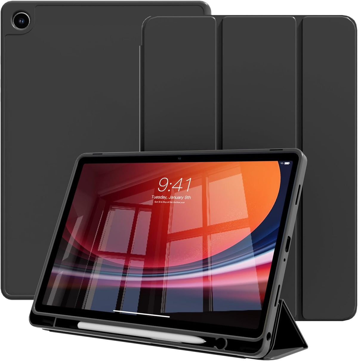 Samsung Galaxy Tab A11 Plus Tablethoes - Zwart - Smart Cover