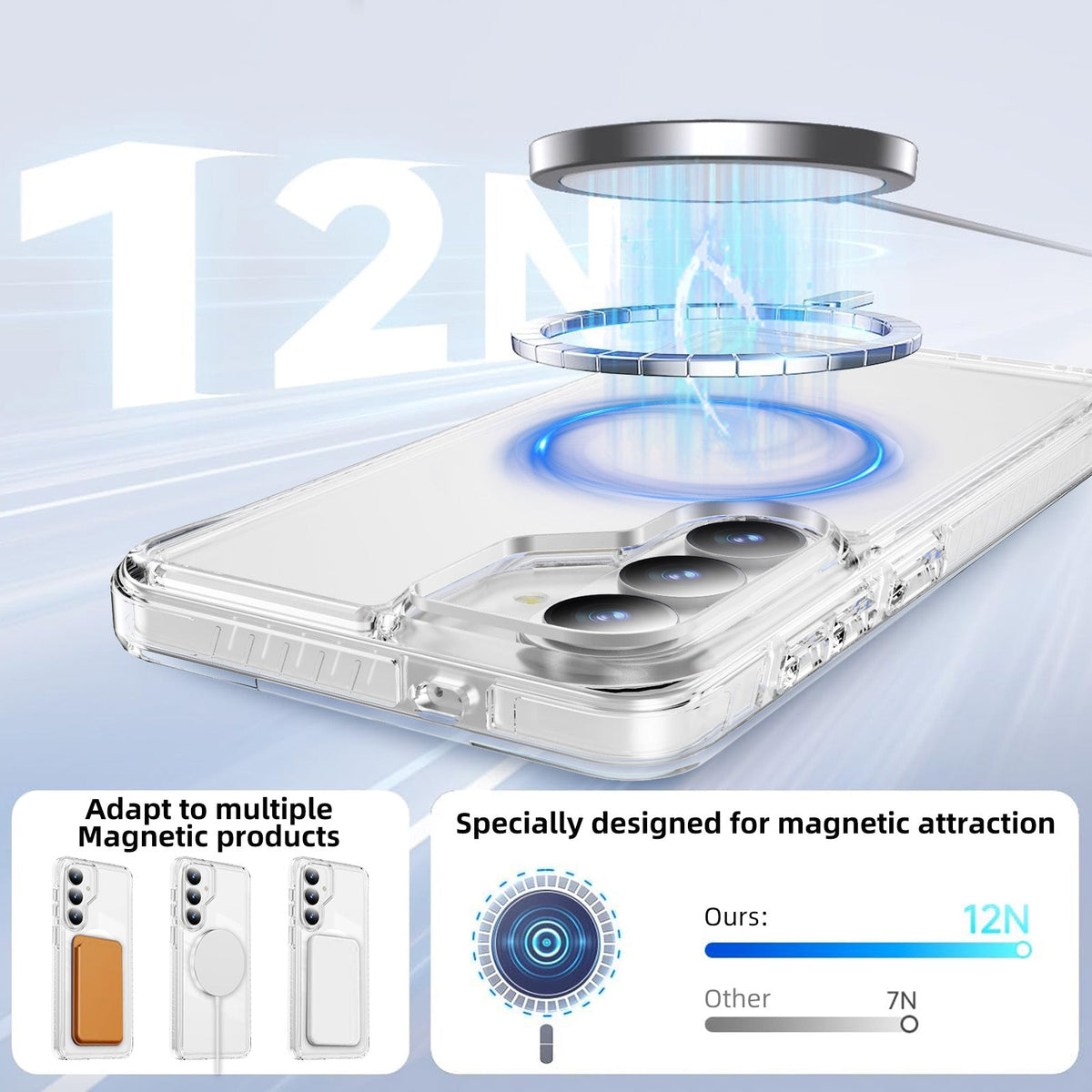 Samsung Galaxy S26 Hoesje - Wit - Shock-proof Hybrid MagSafe Back Cover