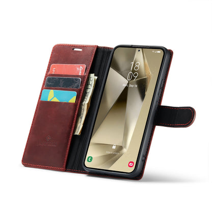 Samsung Galaxy S24 Plus Hoesje - Crimson Red - Echt Leren Bookcase