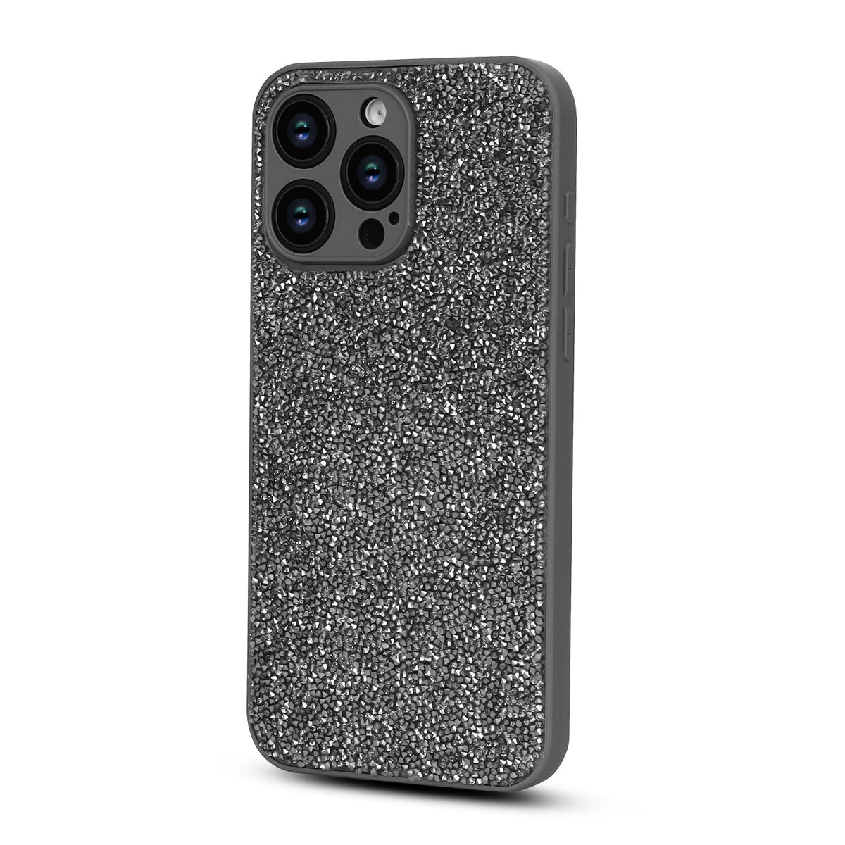 Apple iPhone 14 Pro Hoesje - Zilver - Diamant Glitter Back Cover
