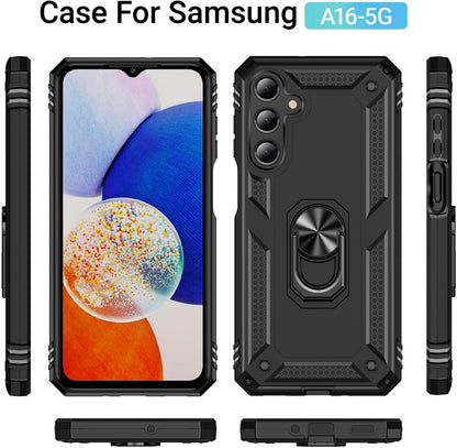 Samsung Galaxy A16 Hoesje - Zwart - Armor Kickstand Back Cover
