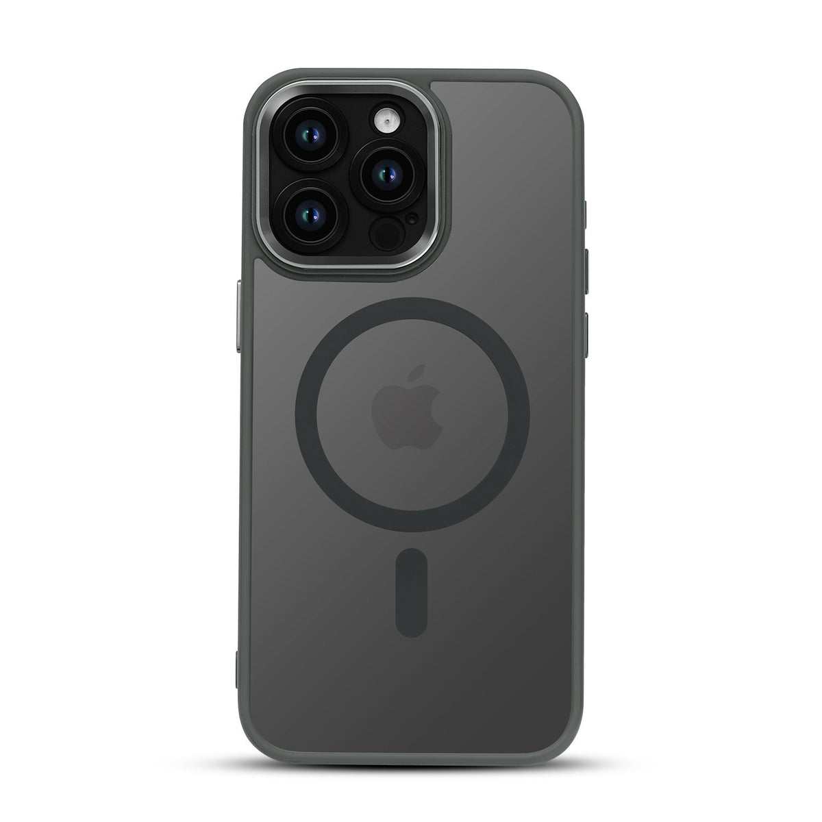 iPhone 12 Pro Hoesje - Grijs - MagSafe Back Cover met Color Frame
