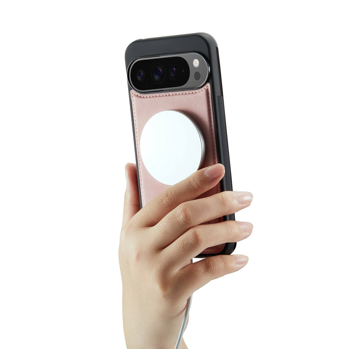 Google Pixel 10 Pro Case - Pale Pink - Luxury 2-in-1 MagSafe Wallet Case