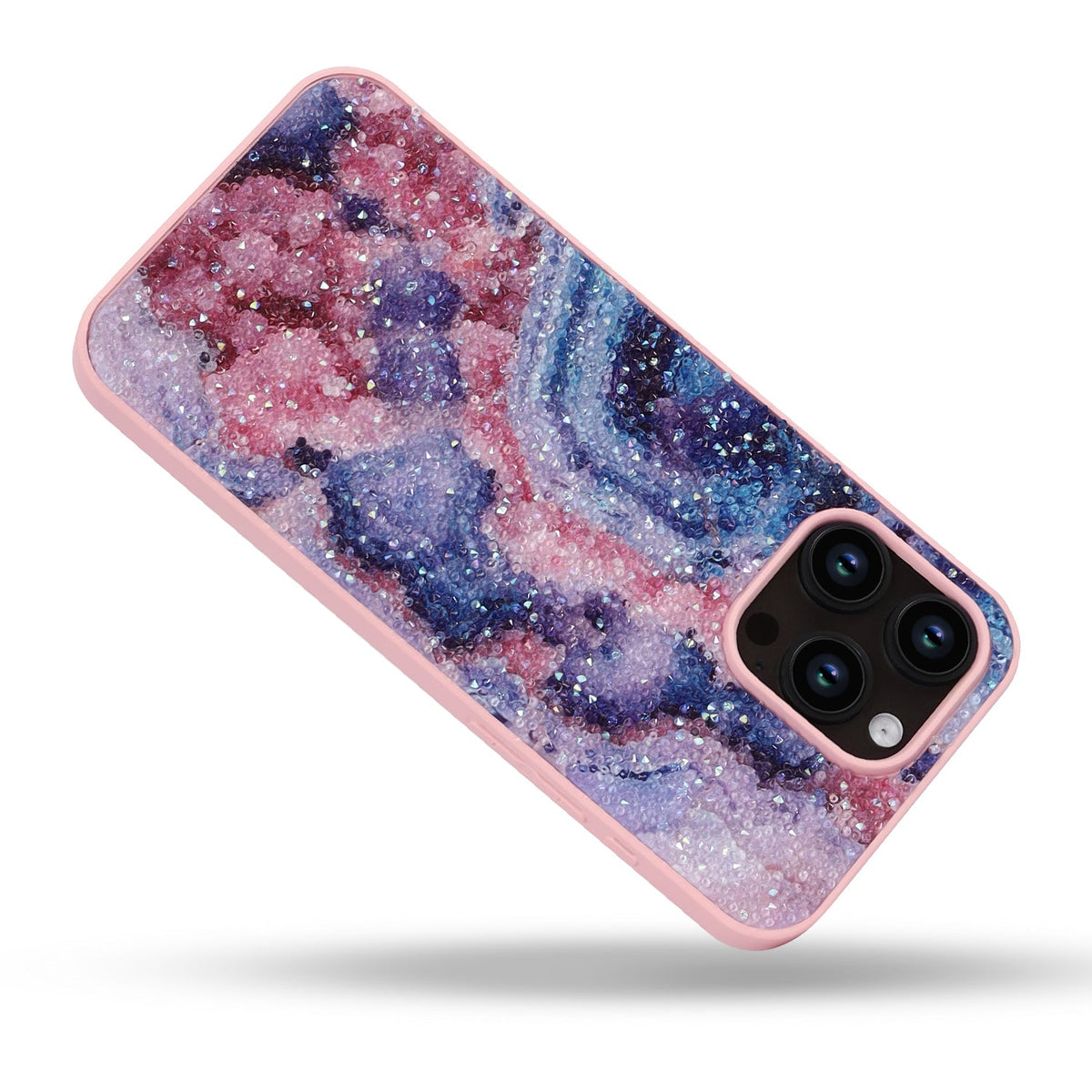 Apple iPhone 14 Pro Max Hoesje - Nova - Diamant Marmer Glitter Back Cover