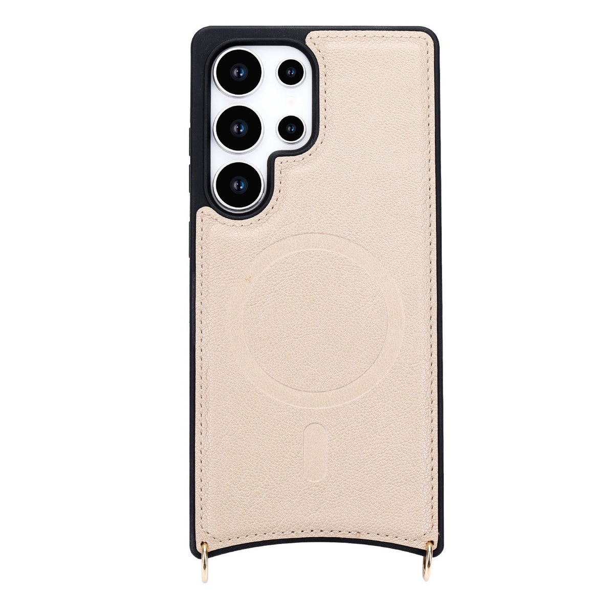Samsung Galaxy S25 Ultra Hoesje - Beige - CM Amsterdam Back Cover met Telefoonkoord