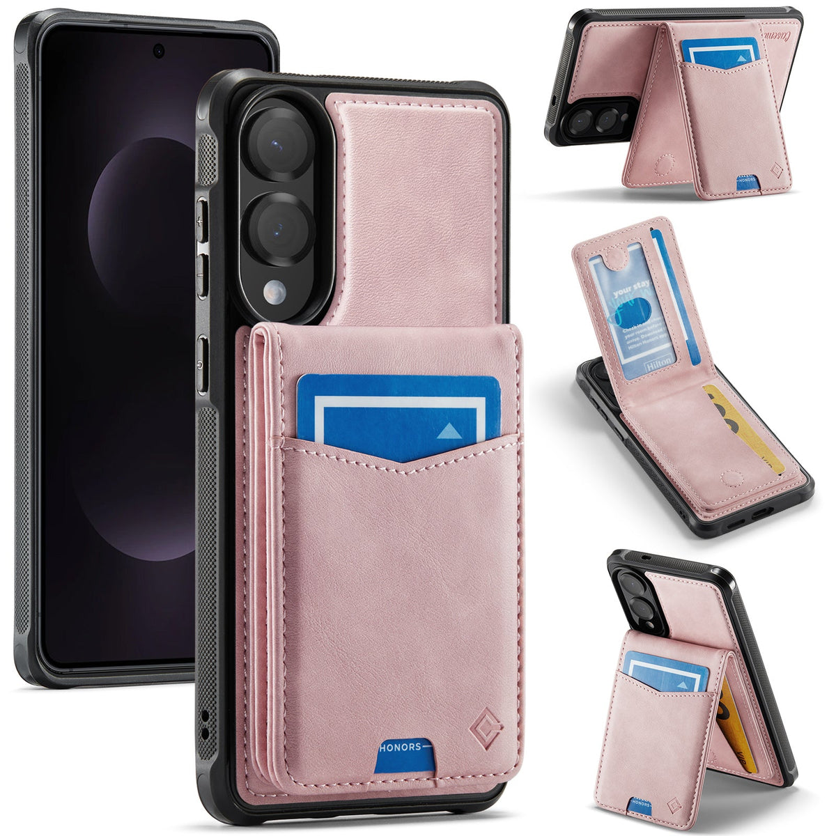 Samsung Galaxy S25 Edge Hoesje - Pale Pink - Back Cover met Pasjeshouder