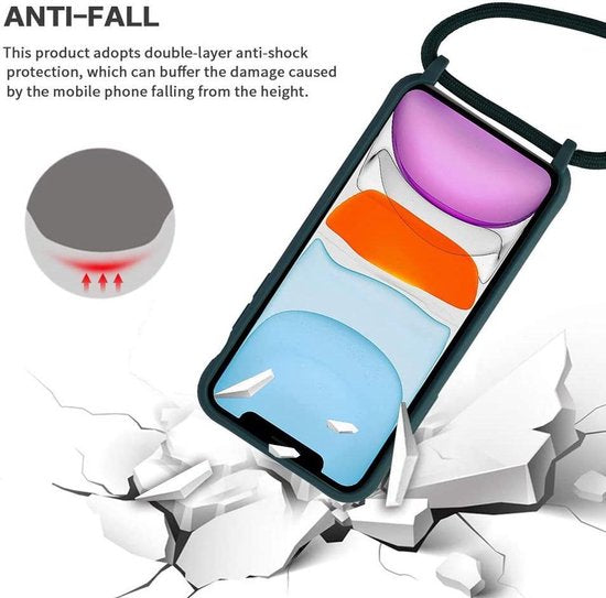 Samsung Galaxy S20 FE Hoesje - Groen - Siliconen Back Cover met Telefoonkoord