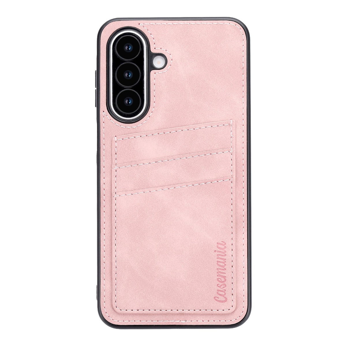 Samsung Galaxy A27 Case - Pale Pink - Faux Leather Back Cover with Card Holder