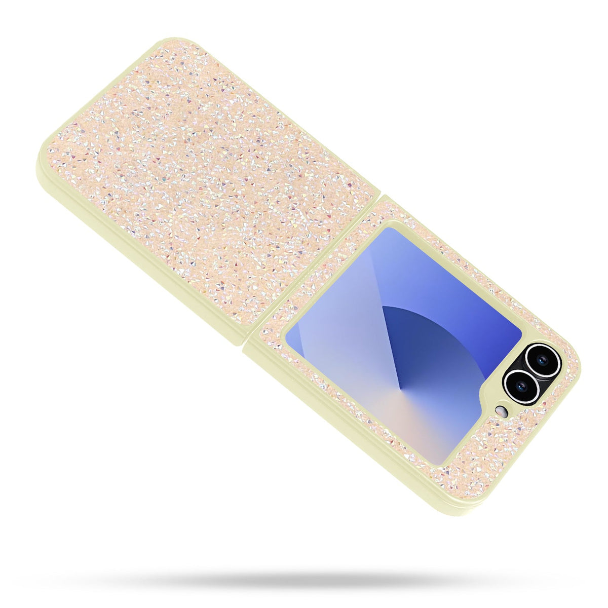 Samsung Galaxy Z Flip 6 Hoesje - Goud - Diamant Glitter Back Cover