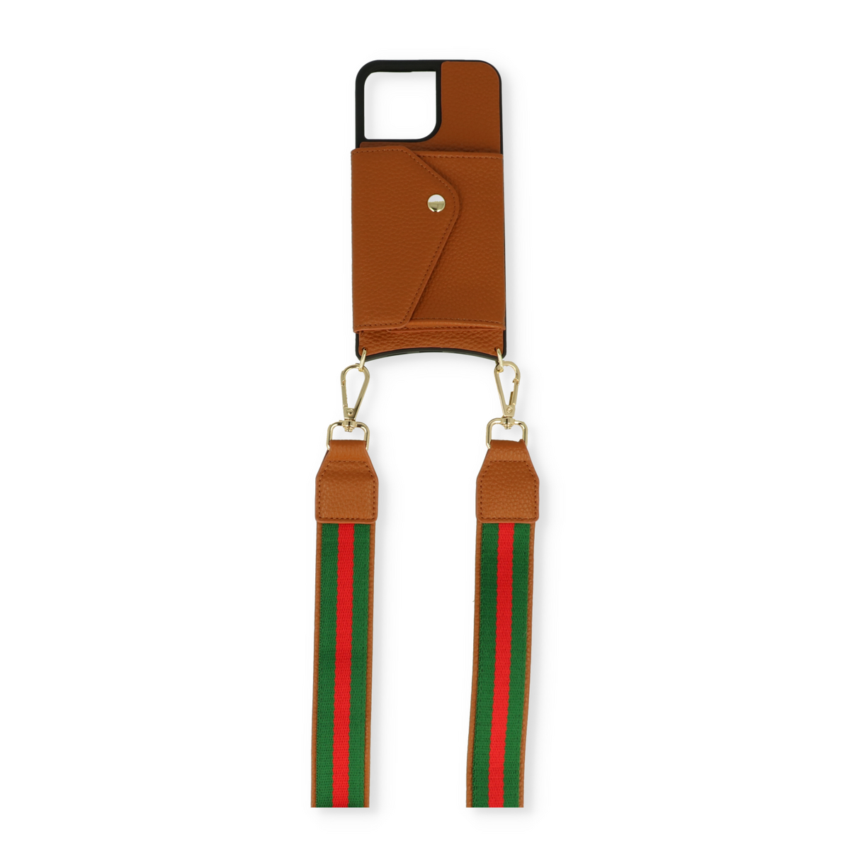 Apple iPhone 14 Hoesje - Bruin - Luxe Back Cover met Telefoonkoord