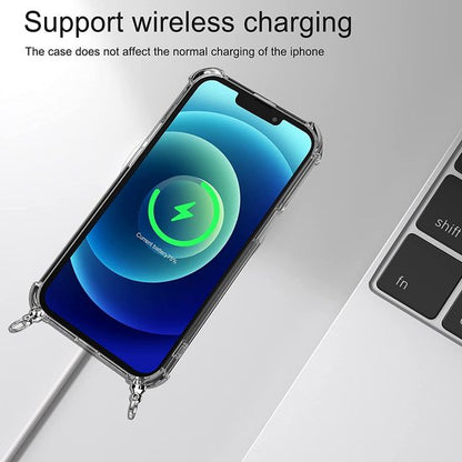 Apple iPhone 14 Hülle - Transparent - Silikon-Backcover mit Handykette