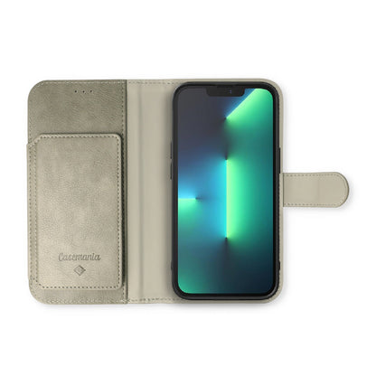 Apple iPhone 13 Hoesje - Grijs - 2 in 1 Bookcase met 10 Kaart Vakken