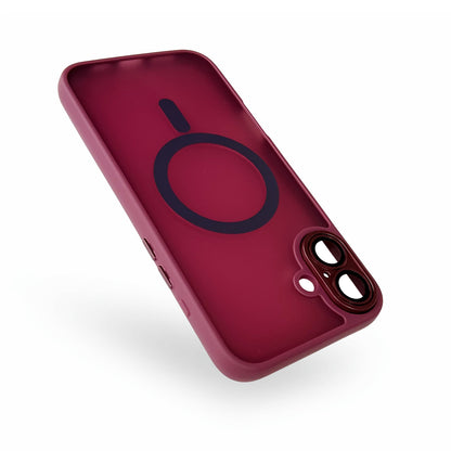 Apple iPhone 16 Hoesje - Bordeaux - Matte Armor MagSafe Back Cover