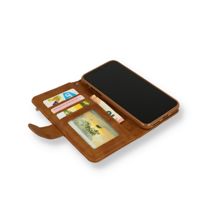 Apple iPhone 17e Hoesje - Bruin - Luxe Bookcase met Rits
