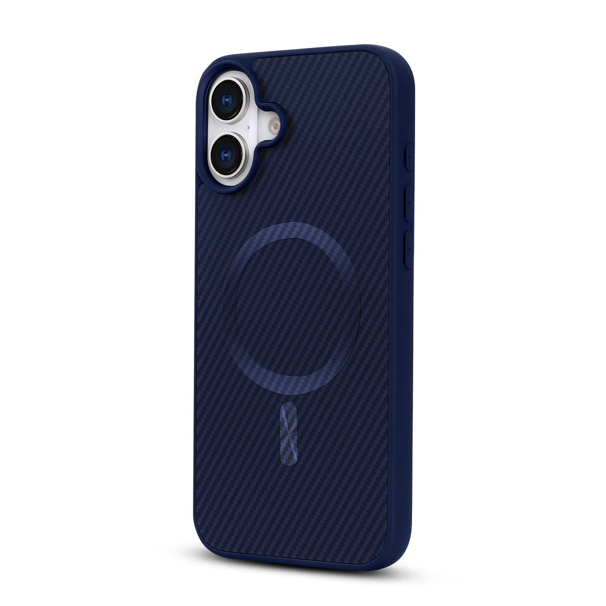 Apple iPhone 16 Hoesje - Blauw - Carbon MagSafe Back Cover