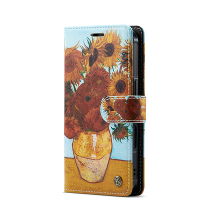 Apple iPhone 17 Hoesje - Zonnebloemen - 2 in 1 MagSafe Bookcase