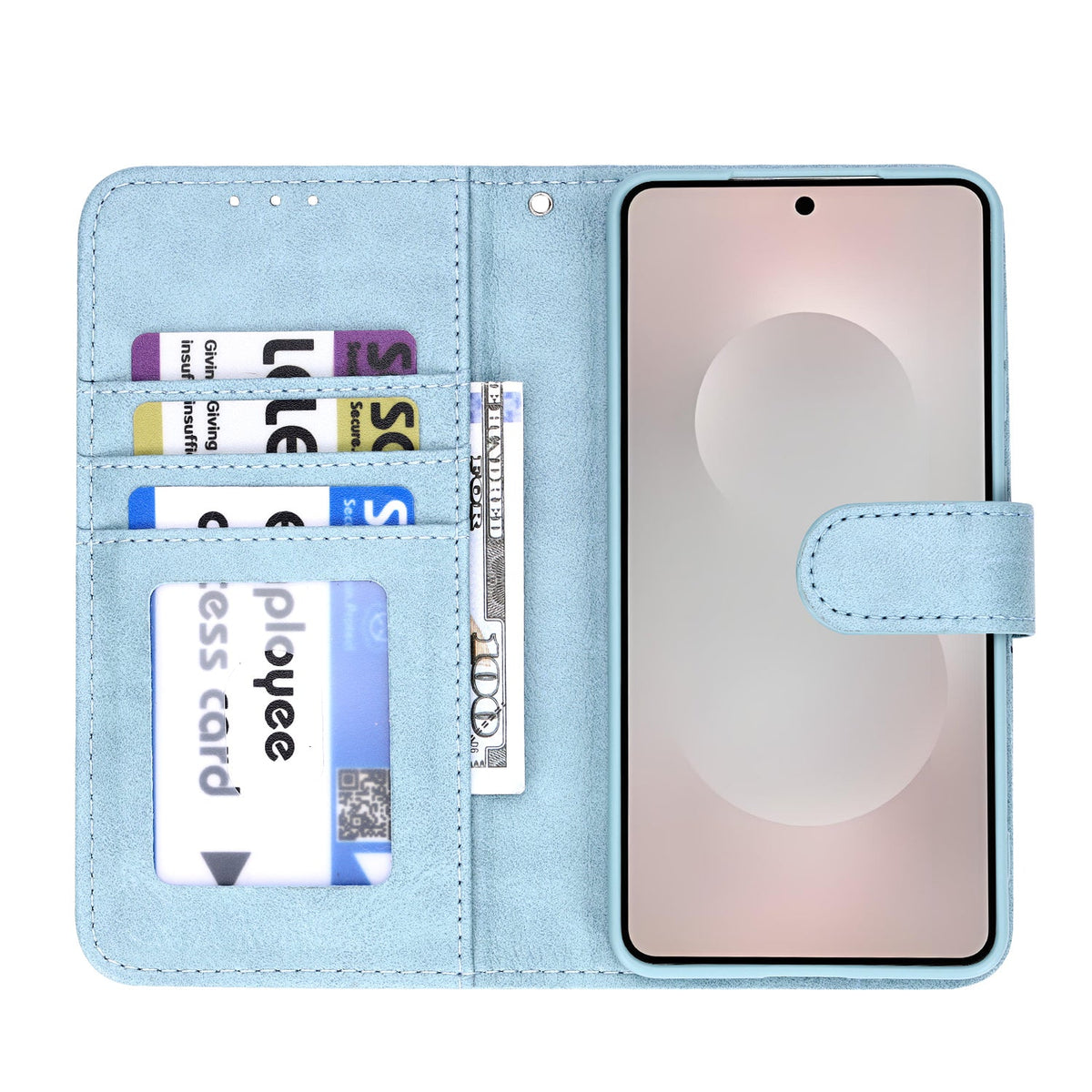 Samsung Galaxy A37 Hoesje - Licht Blauw - Luxe Kunstlederen Portemonnee Bookcase