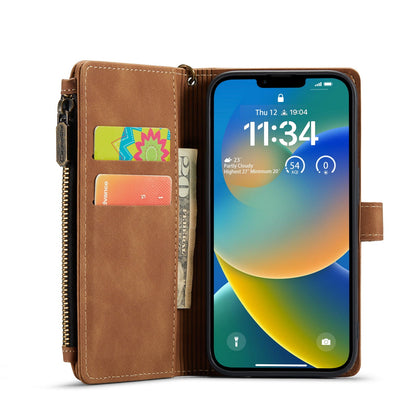 Apple iPhone 7 Hoesje - Sienna Brown - Luxe Bookcase met Rits